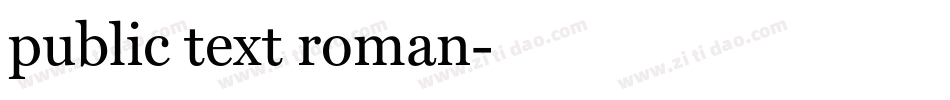 public text roman字体转换